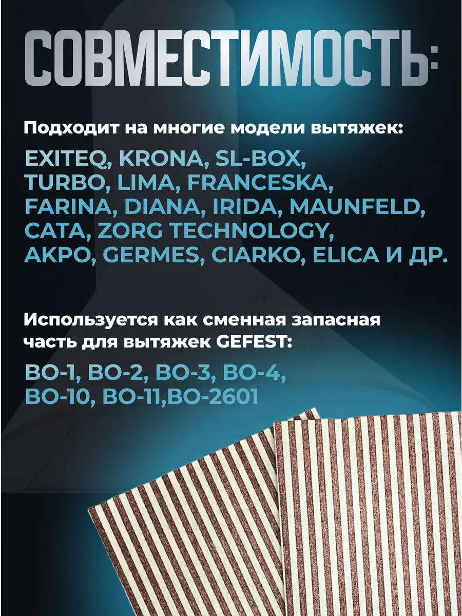 Фильтр аэрозольный для вытяжки универсальный , 2 шт в уп