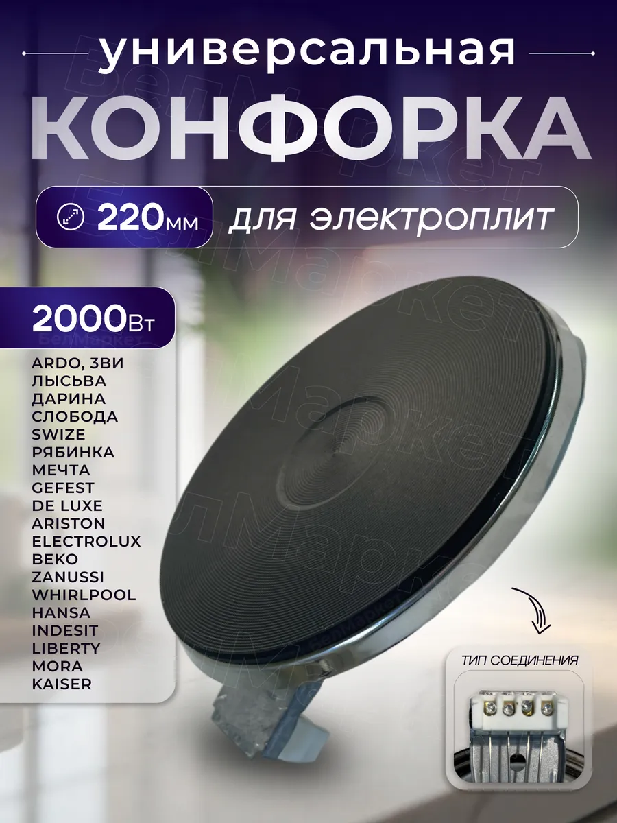 Конфорка для электроплиты 220 мм 2000 Вт ЭКЧ