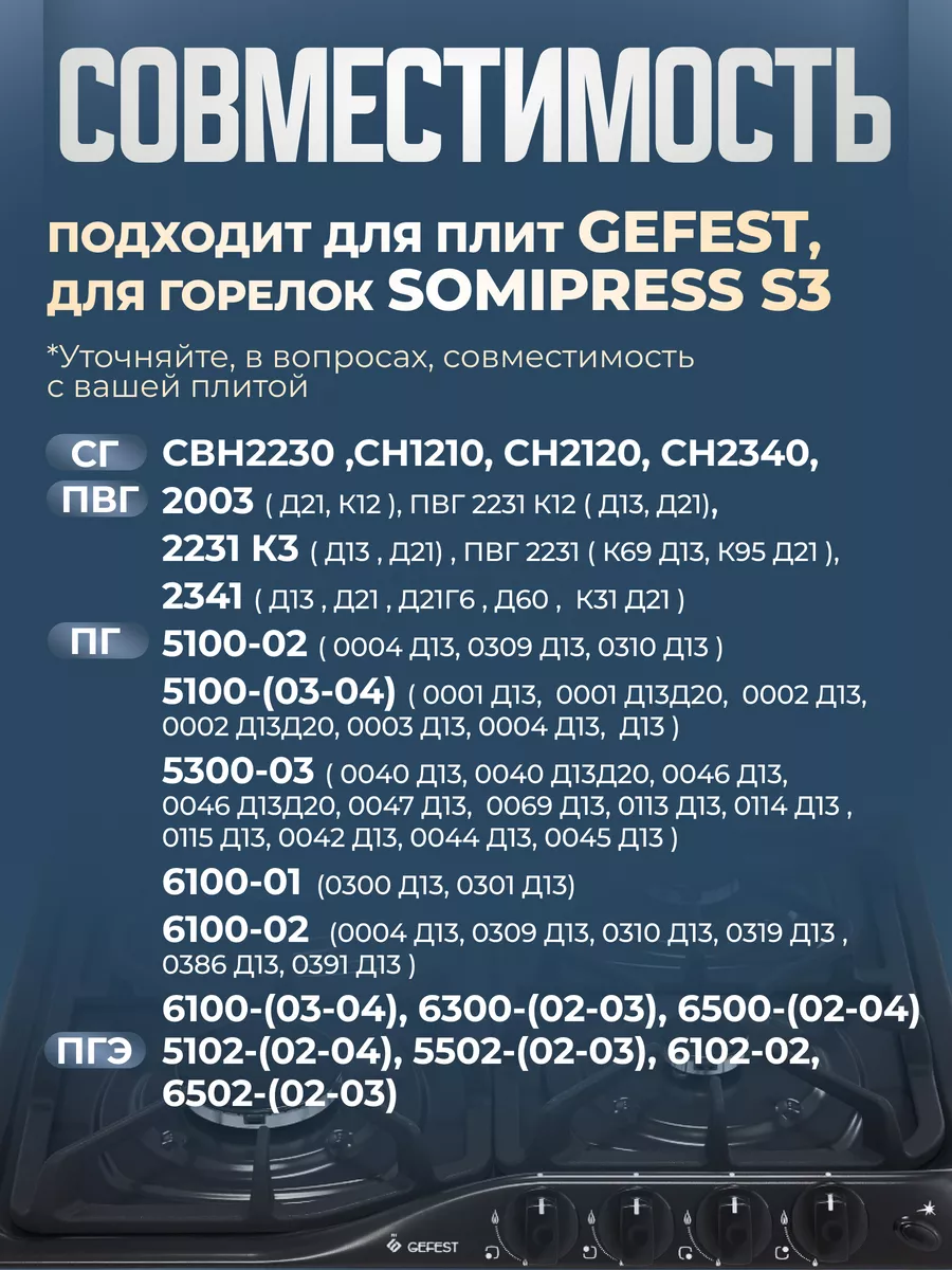 Крышка рассекателя для газовой плиты Somipress, 98 мм