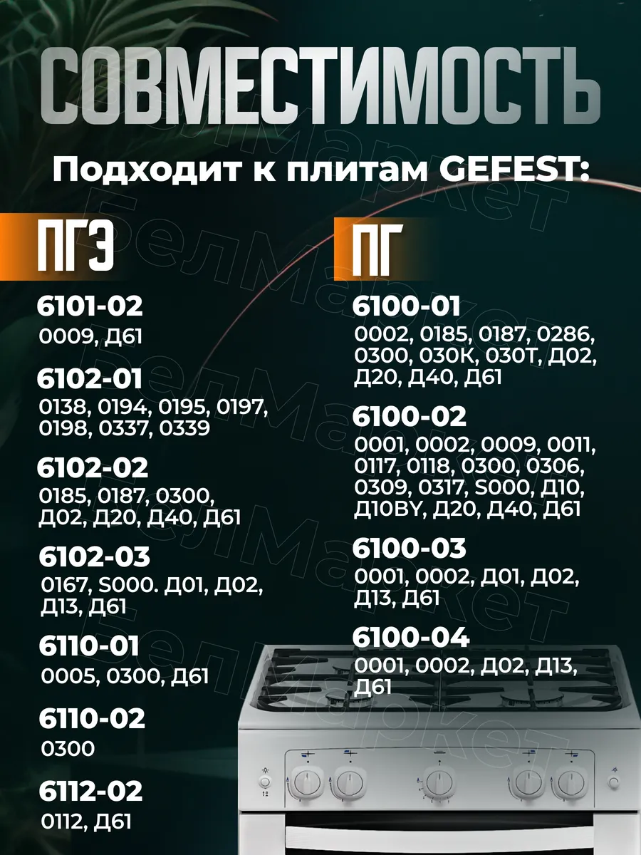 Ручка 1 шт для плиты Гефест 6100-02 , 6102-03