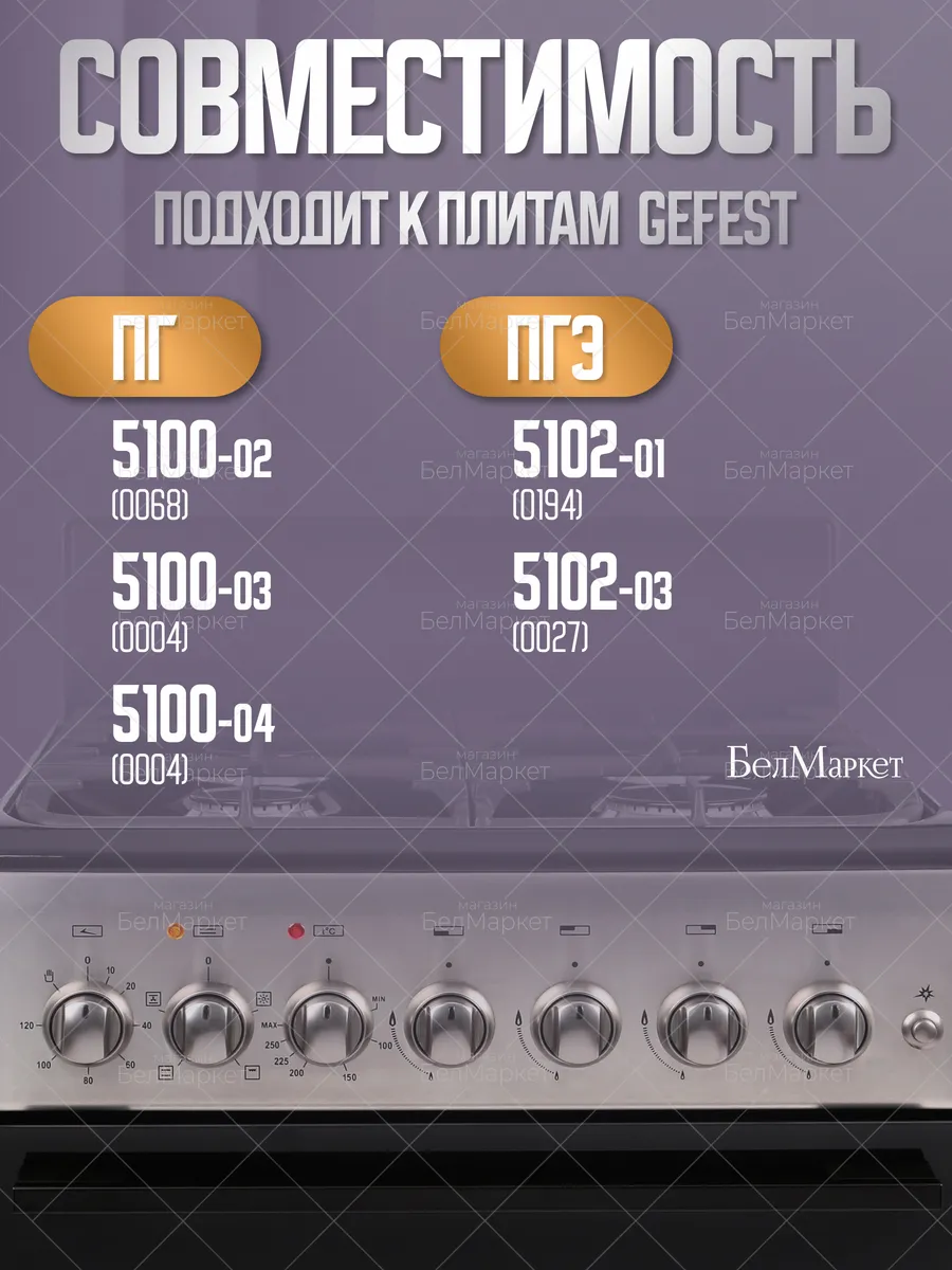 Ручка для газовой плиты Гефест 5100-02, 5160 - 1 шт