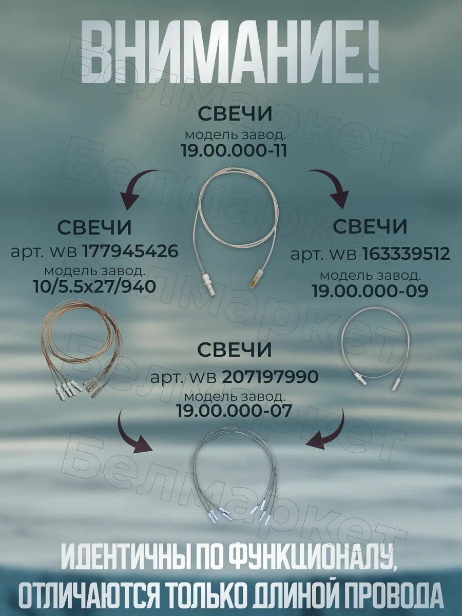 Свеча розжига для газовой плиты Гефест 1200, 3200, 3300