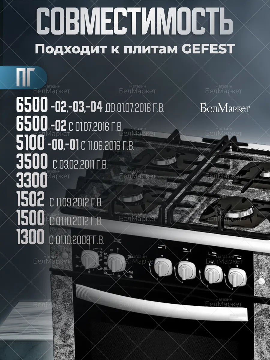 Воротник для газовой плиты 1300, 1500 Гефест 1 шт.