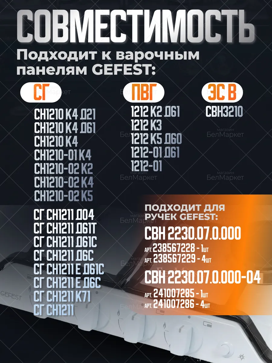 Воротник для варочной панели 1212, 1210, 1211 - 1 шт